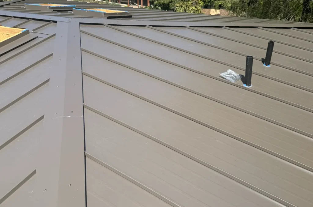 Metal Roof on a new home with Skylights in Rancho, Santa Fe California