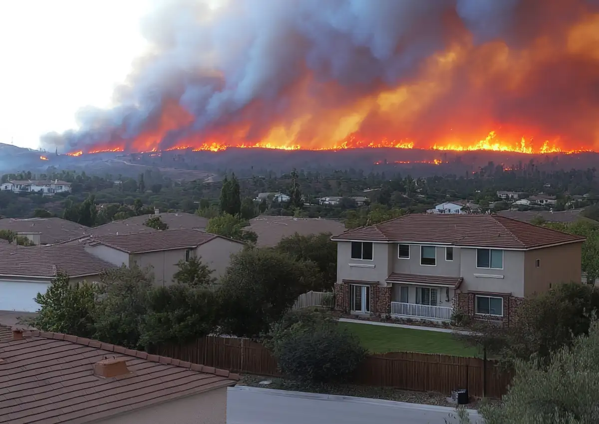 Wildfire near neighborhood reminds homeowners of importance of fire-resistant roofing and fire hardening homes.